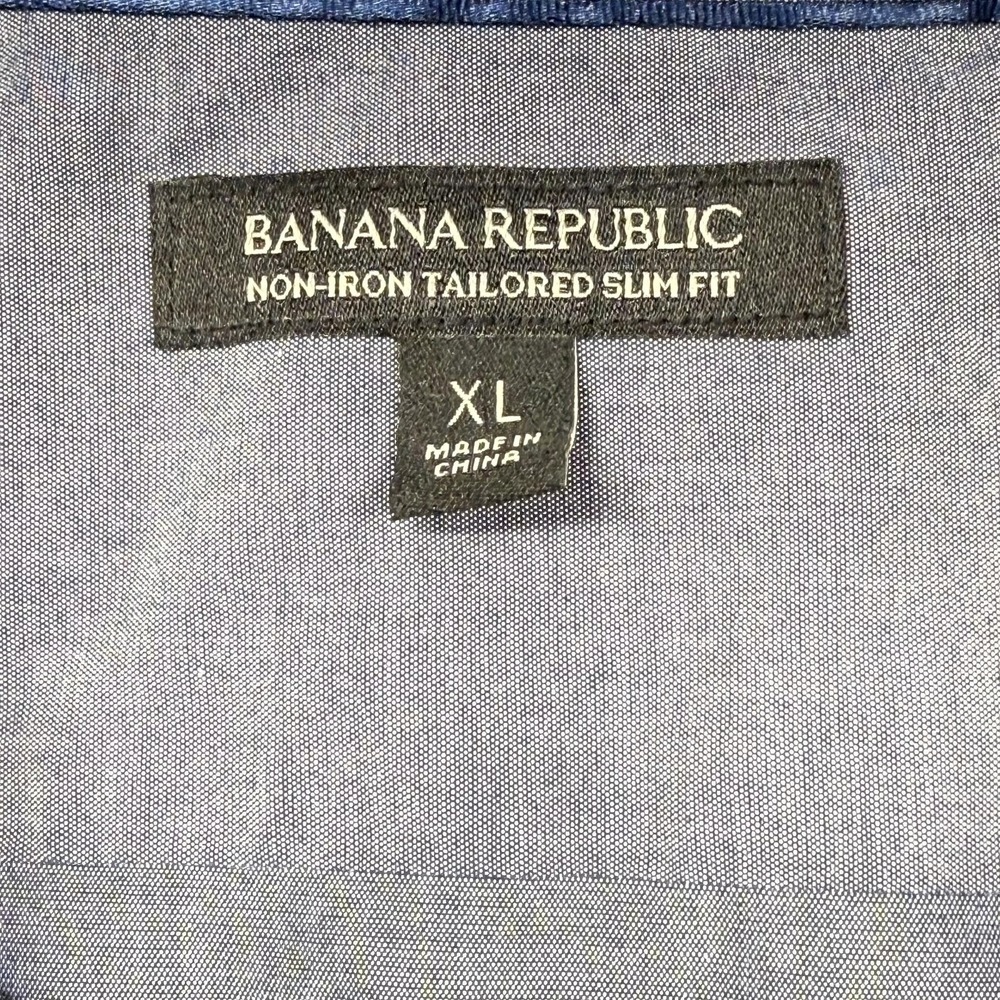 Banana Republic Shirt Mens XL Blue Slim Button Down Dress Work Casual Office - Picture 3 of 10